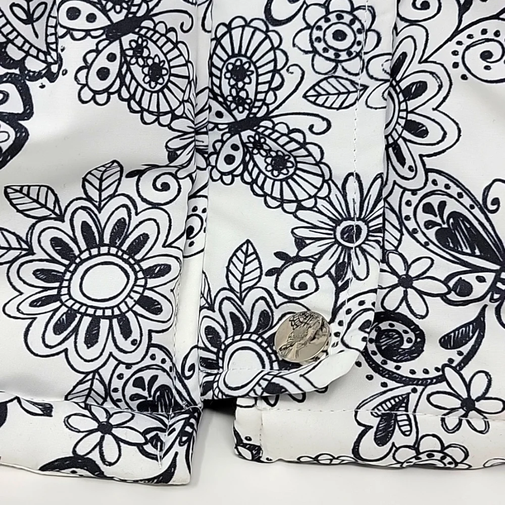 Only Kids Toddler Girl Floral & Butterfly Hooded Puffer Jacket 18M White Gray